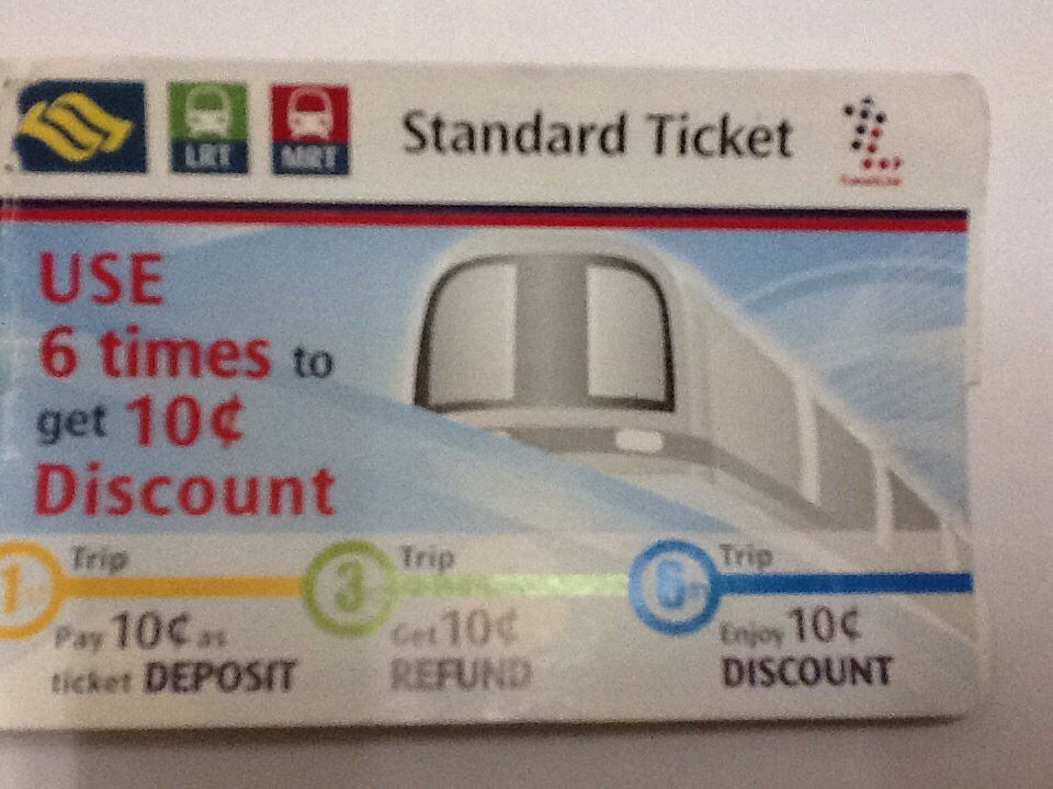 Tiket MRT Singapura