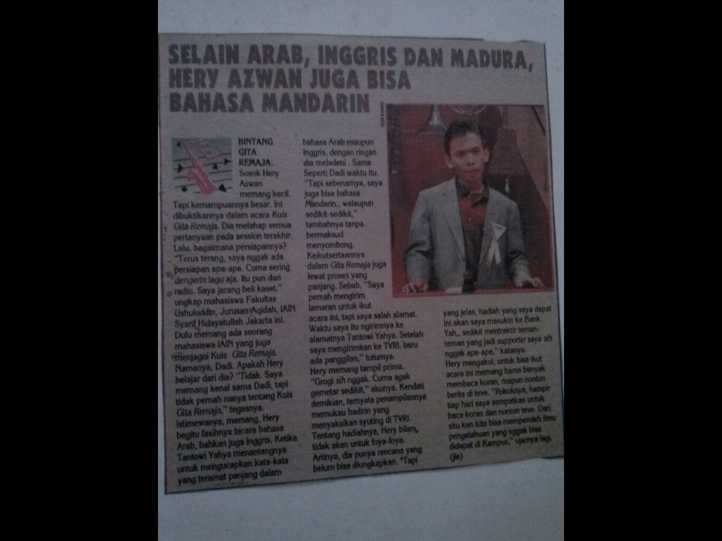 Liputan Acara Gita Remaja di Tabloid Bintang Indonesia, tahun 1992